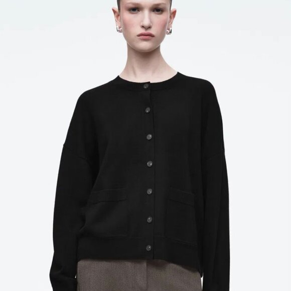 COS Merino Wool Crew-Neck Cardigan - Picture 1 of 16